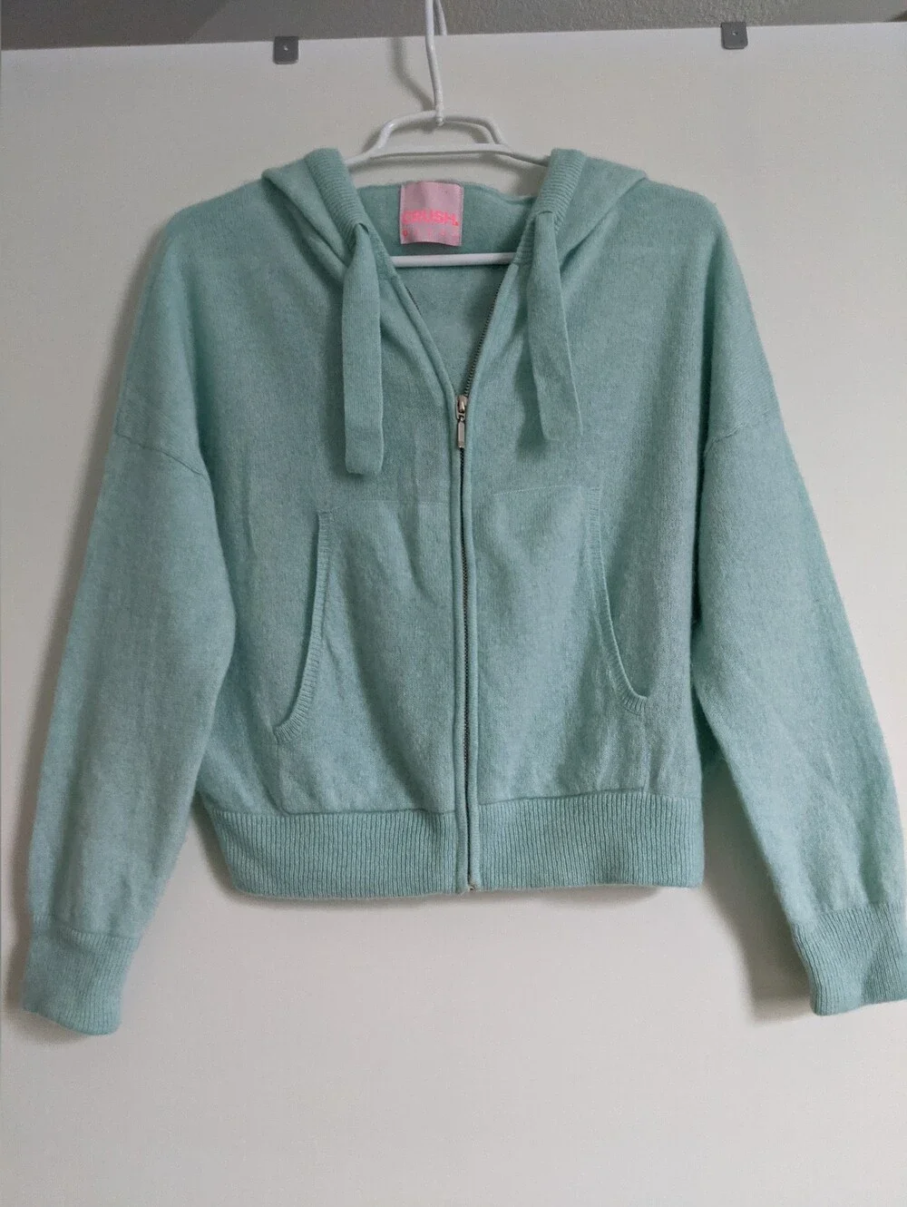 CRUSH .Mint Zip-Up Hooded SWEATER